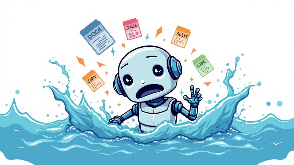 AI robot overwhelmed by a tsunami of JSON documents and API schemas